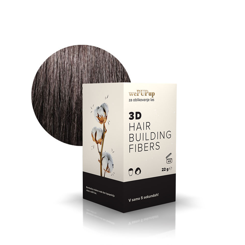 3D HAIR BUILDING FIBERS – TEMNO RJAVA